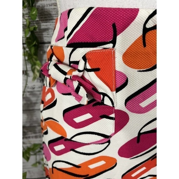 Grace Elements Skirt 8 Pink Orange Flip Flops Summer Beach Knee Modest Stretch - Picture 4 of 10